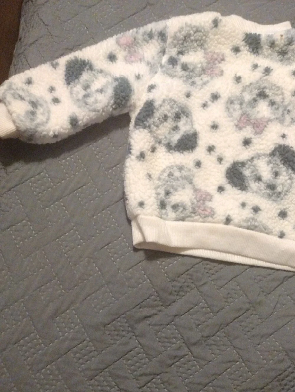 Cozy Cream Sherpa Baby Sweatshirt & Joggers Set with Spot/Dalmatian Dog Print